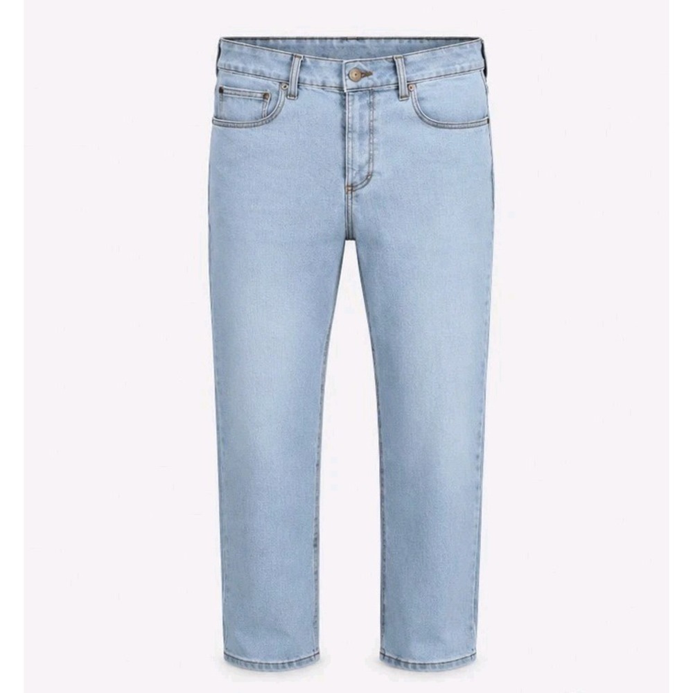 Origin Factory Jeans Mens 38x34 Legit Fit Straight Blue Denim Stretch USA Made